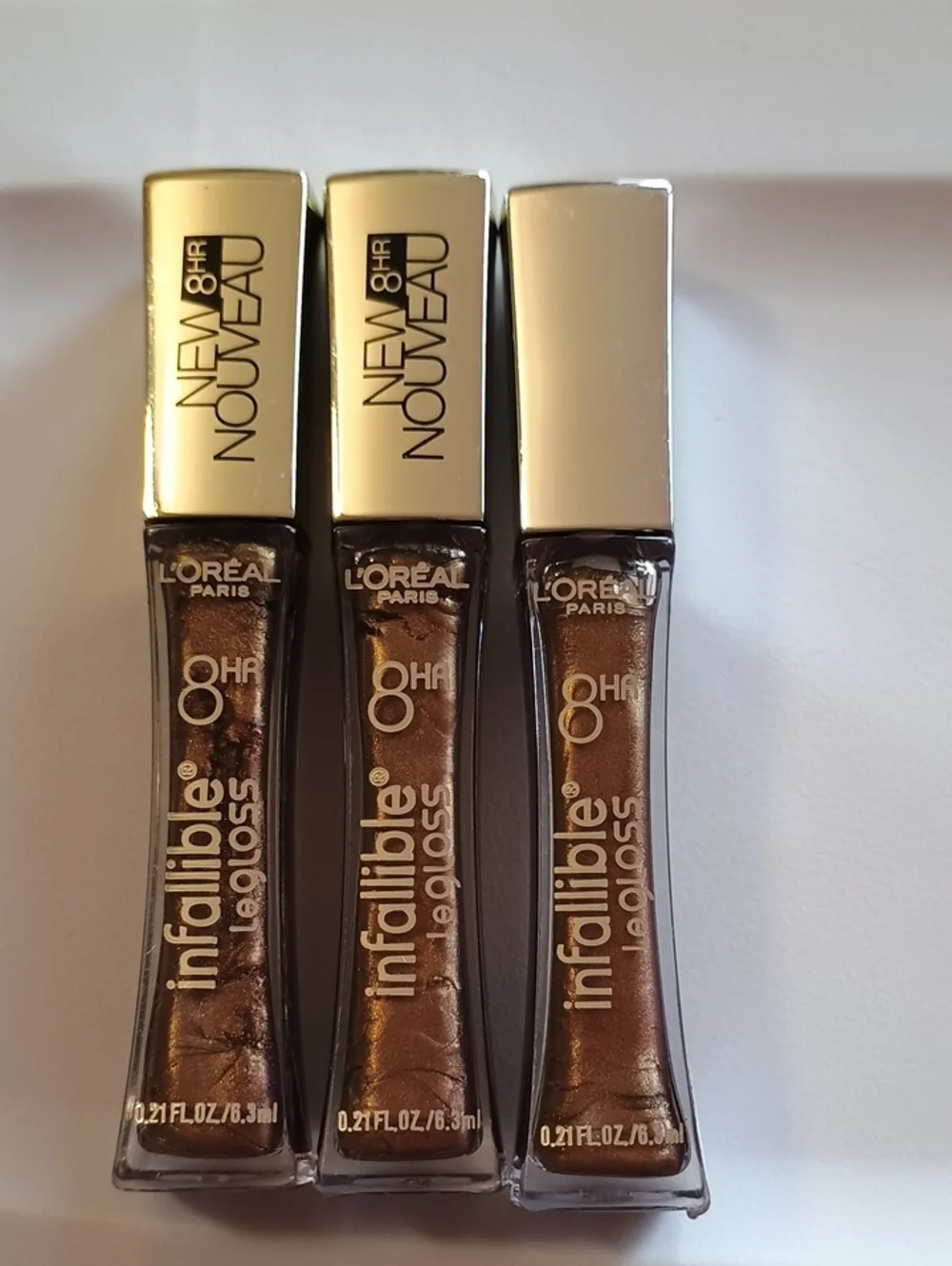 3 x L'Oreal Paris Infallible 8HR Never Fail Lip Gloss, 715 Raisin